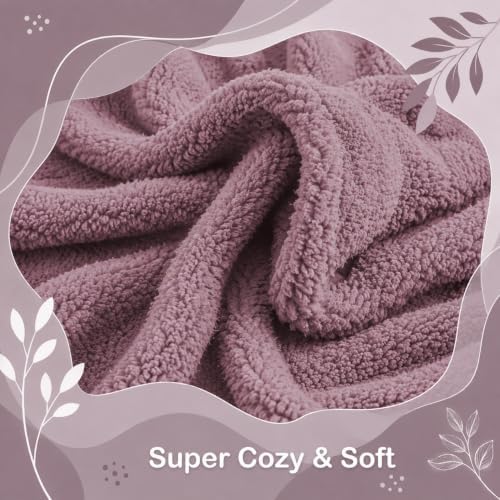 Electric Heated Blanket Queen Size 84"×90" Dual Control, 9 Heating Settings & 1-10Hs Auto Off, Overheat Protect, Double-Sided Sherpa, for Couch & Bed, Machine Washable Gifts for Women- Light Purple