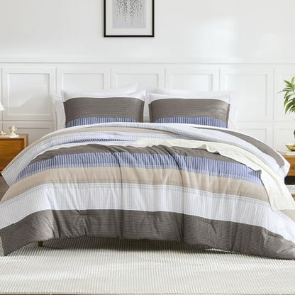 Litanika Twin/Twin XL Comforter Set - 2 Pieces Stripe Bedding Sets