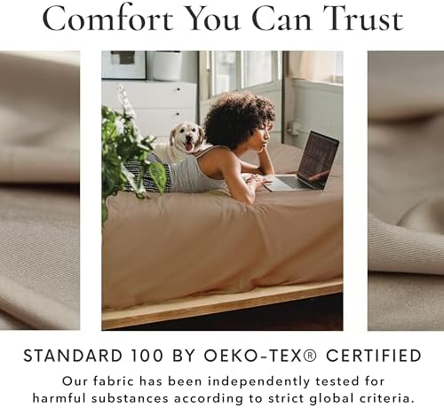 Bamboo Bay 6 Piece California King Size Sheet Set, 100% Viscose Made from Bamboo, Breathable, Ultra Soft Cooling Bed Sheets for Hot Sleepers, Beddings with Deep Pockets Fit 16" Mattress, Sand Beige