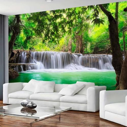 FENDROM Waterfall Majestic Beautiful Landscape Tapestry Nature River Mountain Wall Hanging Jungle Nature Green Forest Wall Art for Bedroom Living Room Dorm