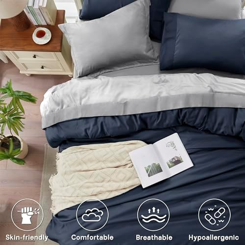 Anluoer Full Size Comforter Sets, 7 Piece Bed in a Bag Full Bedding Sets