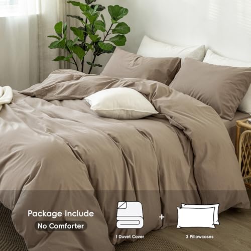 MooMee Duvet Cover Set 100% Washed Cotton Linen Like Super King