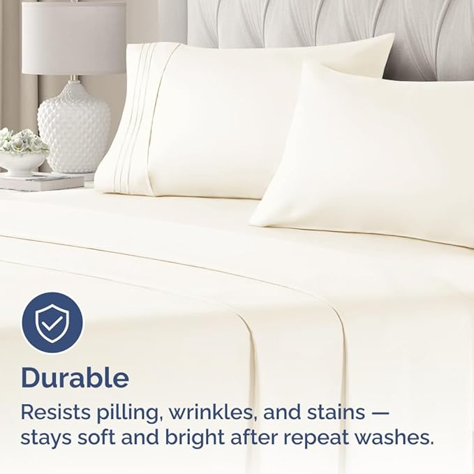 King Standard Pillow Cases Set of 2 - Soft Hotel Quality Pillowcase Covers - Comfy, Cozy & Fade Free - Wrinkle Resistant - Machine Washable Pillow Protectors - 2 Piece Set - King Standard Off White
