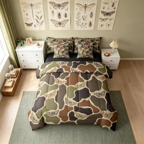 Erosebridal Moth Camo Halloween 7 Piece Bedding Set Full