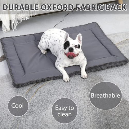 Exsnugy Washable Dog Bed Mat Medium Size Fluffy Pet Crate Pad 21x13