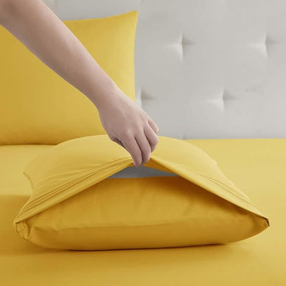 Clara Clark Full Sheets, 6 Piece Set - Hotel Luxury Bed Sheets, Super Soft Bedding Set, Full Size, Yellow