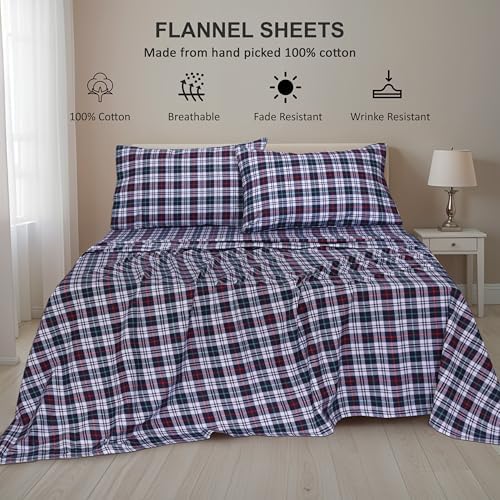 RUVANTI Flannel Sheets King Size, Noel