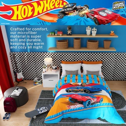 Franco Kids Bedding Super Soft Microfiber Reversible Comforter, Twin/Full, Hot Wheels