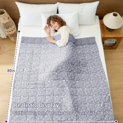 yescool Weighted Blanket for Adults 25lbs Queen Size, 60" x 80", Dove Grey