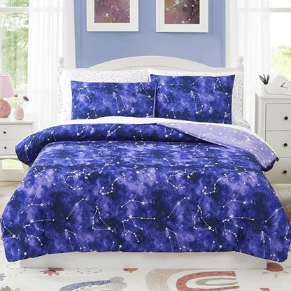 Twin Bedding Sets for Boys - 5 Pieces Galaxy Bedding Twin Bed Comforter Set