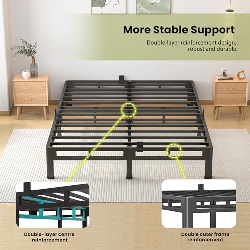 NKZ 2-in-1 King Size Metal Platform Bed Frame, 10 Inch Heavy Duty Bed Base