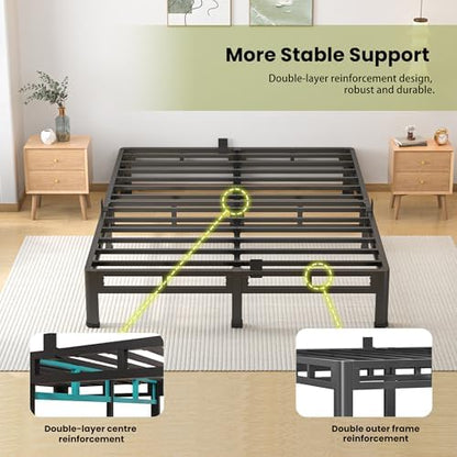 NKZ 2-in-1 King Size Metal Platform Bed Frame, 10 Inch Heavy Duty Bed Base