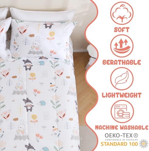 Yibeizi Woodland Animals Comforter Full Kids Forest Bedding Set
