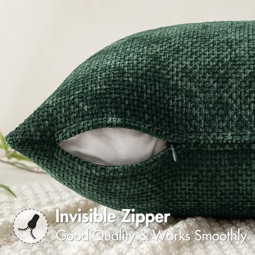 MIULEE Decorative Couch Throw Pillow Covers 18x18 in Christmas Green 2 Pack