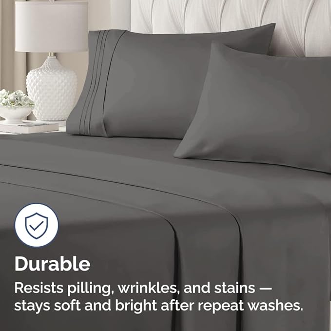 King Standard Pillow Cases Set of 2 - Ultra-Soft Hotel Quality Pillowcase Covers - Comfy, Cozy & Fade Free - Wrinkle Resistant - Machine Washable Pillow Protectors - 2 Piece Set - Charcoal