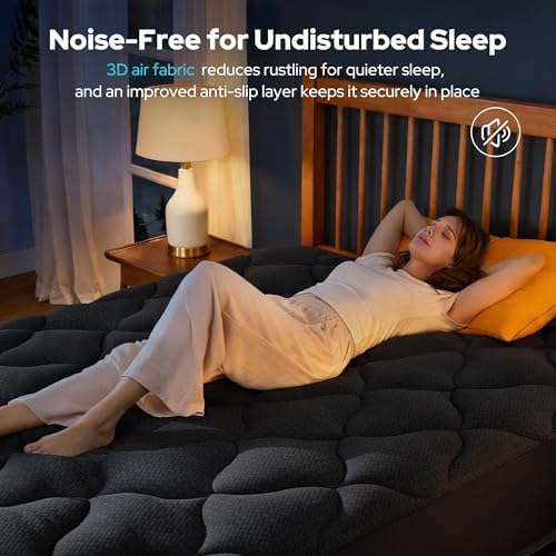 BEDLORE Waterproof King Mattress Pad, Breathable Mattress Protector with 6-18 Inch Deep Pocket, Quilted Fitted Mattress Topper Bed Cover, Noiseless & Machine Washable