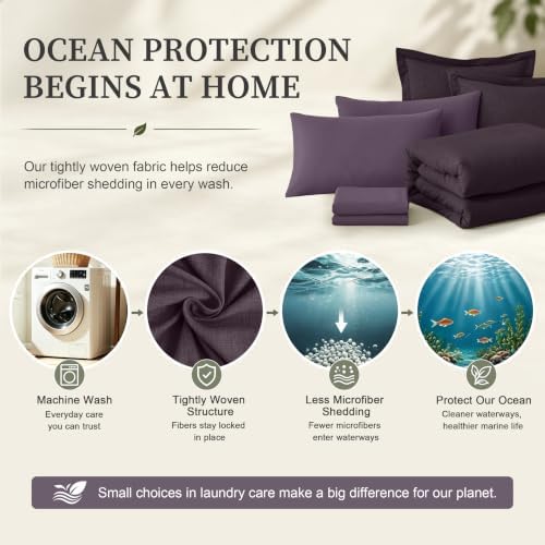 Upgraded Cationic Dyed King Comforter Set, 7-Piece Bed in a Bag