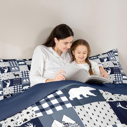 Feelyou Deer Comforter Bedding Set Toddler 3Pcs for Boys Girls Women Men