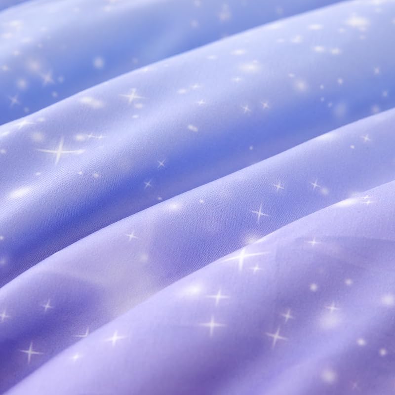 3PCS Girls Comforter Sets Full,Galaxy Bedding Set,Pink and Purple Bedding Set,Full Comforter Set for Girls