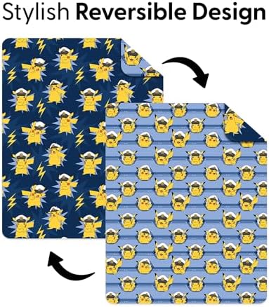 Northwest Pokémon Electric Captain Quilted Throw Blanket, Pikachu Adventure Artwork, Soft and Comfy for Bedding for Bed Couch, 60 x 80 inches