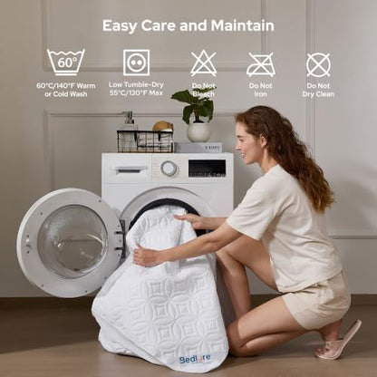 BEDLORE Waterproof Mattress Protector, Full XL Size Mattress Pad