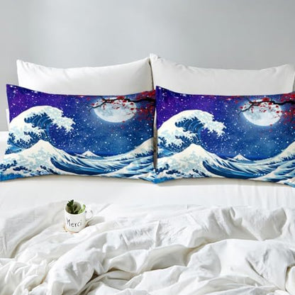 Feelyou Japanese Wave Duvet Cover Twin Size Boys Girls Teens