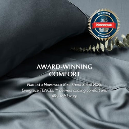 EverGrace Tencel™ Sheet Set, Breathable & Cooling, Full, Stormy Blue