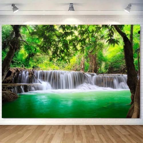 FENDROM Waterfall Majestic Beautiful Landscape Tapestry Nature River Mountain Wall Hanging Jungle Nature Green Forest Wall Art for Bedroom Living Room Dorm