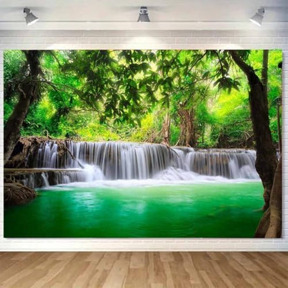 FENDROM Waterfall Majestic Beautiful Landscape Tapestry Nature River Mountain Wall Hanging Jungle Nature Green Forest Wall Art for Bedroom Living Room Dorm
