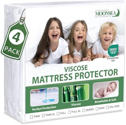Waterproof Mattress Protector Twin Size, 4Pack Twin Mattress Cover for Kids