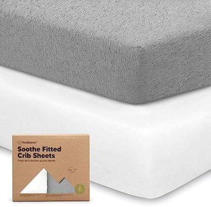 KeaBabies 2pk Organic Cotton Crib Sheets for Boys Girls 52x28, Cloud