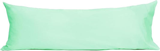 Sunflower Body Pillowcase 100% Cotton Long Pillow Cover/Case Envelope Closure 1 Pack, 20×54 inches Zephyr Green, Soft and Breathable