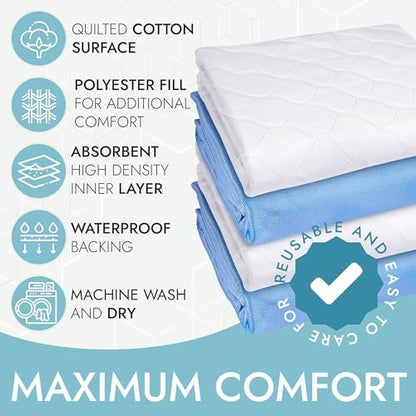 Epica Incontinence Bed Pads Washable Waterproof, 34"x52" (1 Pack), USA Made