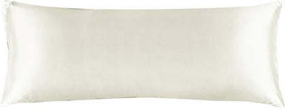 BEDELITE Satin Body Pillow Cover, Super Soft and Cooling Body Pillow Pillowcase for Hair and Skin, Breathable Silky Full Long Pillowcase Cover(20"x54", Ivory)