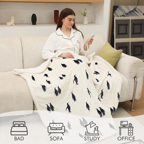 Electric Throw Blanket, Heated Throw Blanket Flannel Sherpa 50"x60"