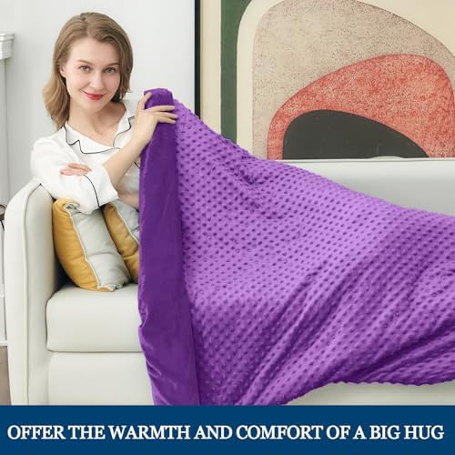 yescool Weighted Blanket (7 lbs, 41" x 60", Violet) Heavy Blanket for Sleeping Perfect for 60-90 lbs, Breathable Blanket with Premium Glass Bead, Machine Washable