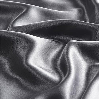 BEDELITE Satin Pillowcases, Queen Size 20x30 Inch, Dark Grey, Set of 4