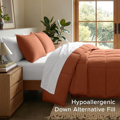 Bare Home Full Comforter Set - 1800 Ultra Soft (Full, Terracotta)