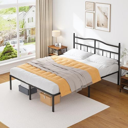 OSASET 14 inch King Bed Frame -Platform Bed Frame with Headbroad Metal Bed Frame No Box Spring Noise Free Easy Assembly
