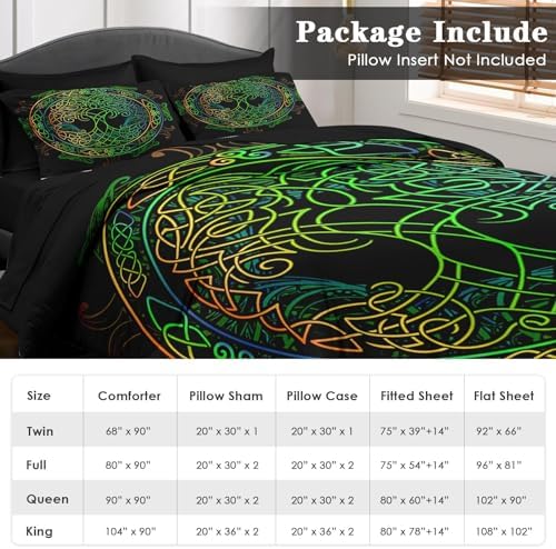 Pamnest King Comforter Set with Sheets, 7 Pieces Tree of Bedding