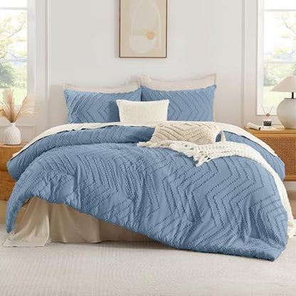 Andency Greyish Blue Oversized Super King Comforter Set 120x120 Extra Large