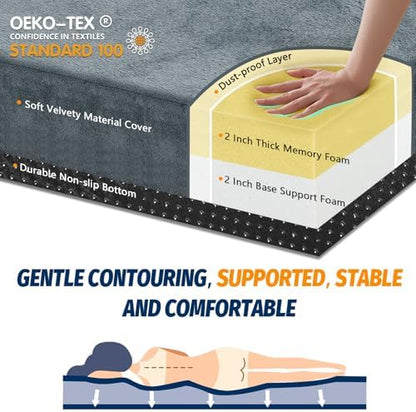 CYMULA Memory Foam Camping Mattress Pad, Sleeping Mat, Portable Roll Up Mattress for Adults, Camping Bed Pads for Sleepover, Car Bed with Travel Bag