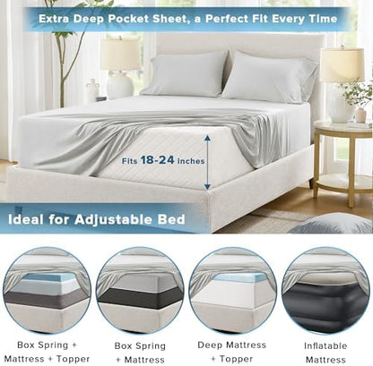 Comfort Spaces Coolmax Moisture Wicking Sheet Set, Queen Extra Deep Pocket