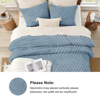 Litanika Super King Plus Comforter Set, 3 Pcs Boho Tufted Bedding Set