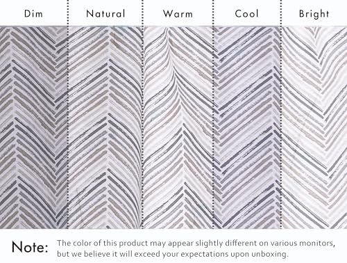 RUVANTI 100% Cotton Split King Sheets, Percale Sheets Set, Inverted Streak