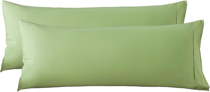 Microfiber Long Body Pillowcases 2 Pack, Super Soft Bed Pillow Covers Envelope Closure, Wrinkle, Fade and Stain Resistant, 20x54