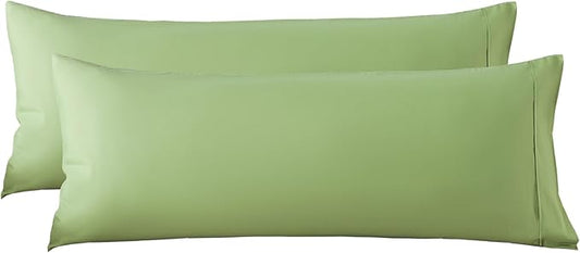 Microfiber Long Body Pillowcases 2 Pack, Super Soft Bed Pillow Covers Envelope Closure, Wrinkle, Fade and Stain Resistant, 20x54