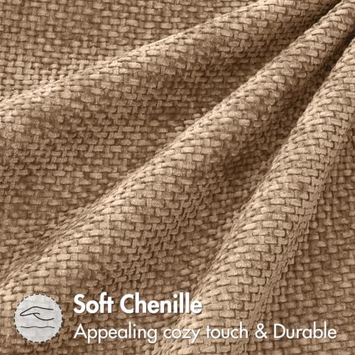 MIULEE Decorative Couch Throw Pillow Covers 20x20 Inch Khaki Camel 2 Pack