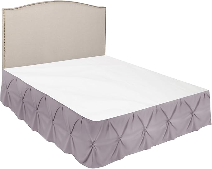 Nestl Dusty Purple Bed Skirt Twin Size, Pinch Pleat Twin Bed Skirt, 14" Inch Drop Twin Bedskirt, Hotel Quality Dusty Purple Bed Skirts, Microfiber Bedskirt for Twin Bed, Dusty Purple Twin Bed Skirt