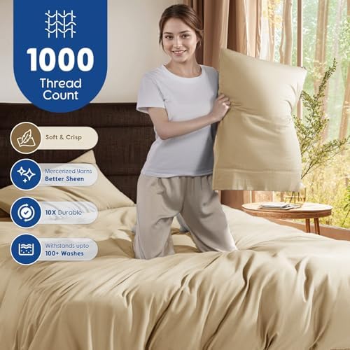 SONORO KATE 1000 Series 100% Egyptian Cotton King Duvet Cover Set,3PC
